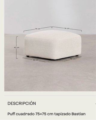 Sofá modular 3 plazas Bastian + Puff SKLUM