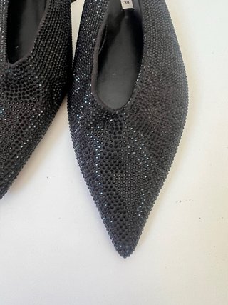 Bailarinas Zara T38 negras pedrería