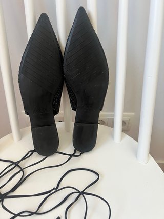 Bailarinas Zara T38 negras pedrería