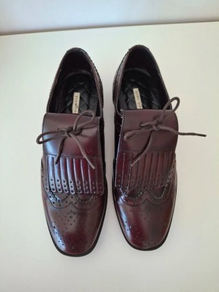 Mocasines Zara Piel Burdeos Talla 36