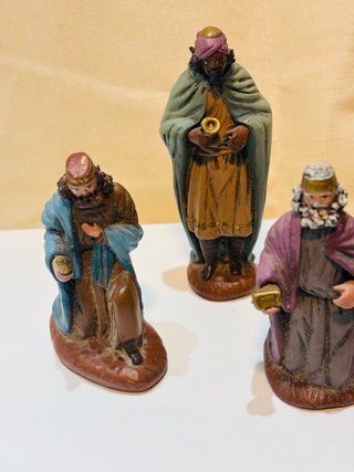 Adoración Reyes Magos Barro Hechos a Mano 11cm