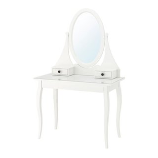 Tocador Ikea Hemnes Blanco con Espejo Ovalado