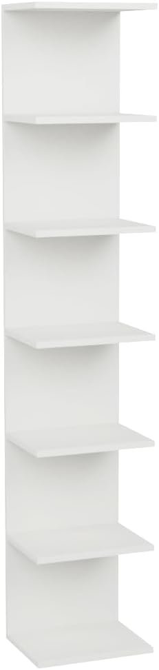 2 Estanterías Blanca 7 Baldas Madera 155cm