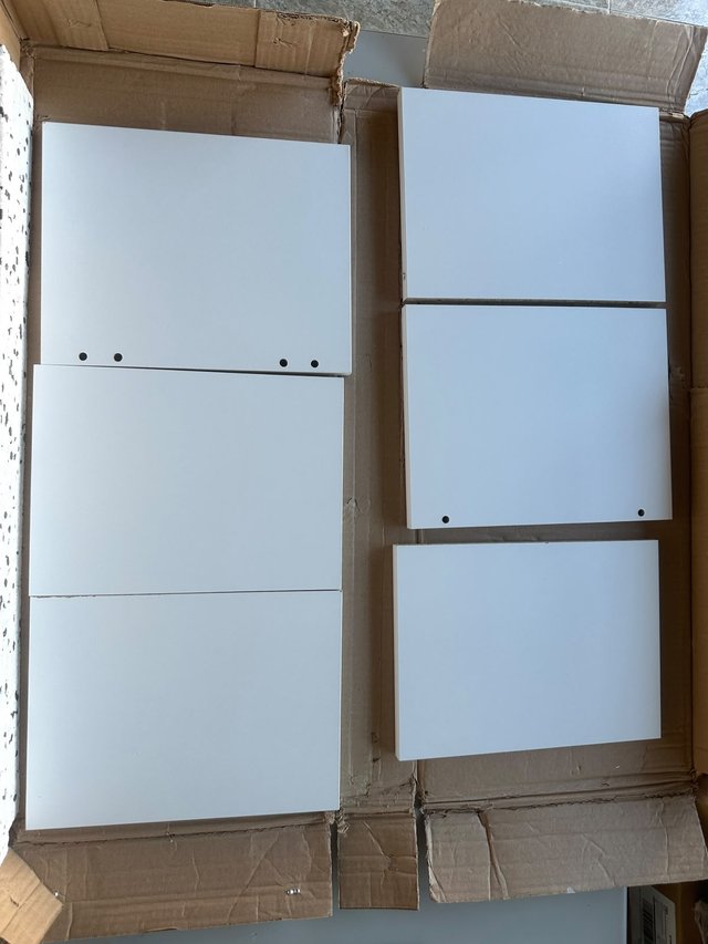2 Estanterías Blanca 7 Baldas Madera 155cm