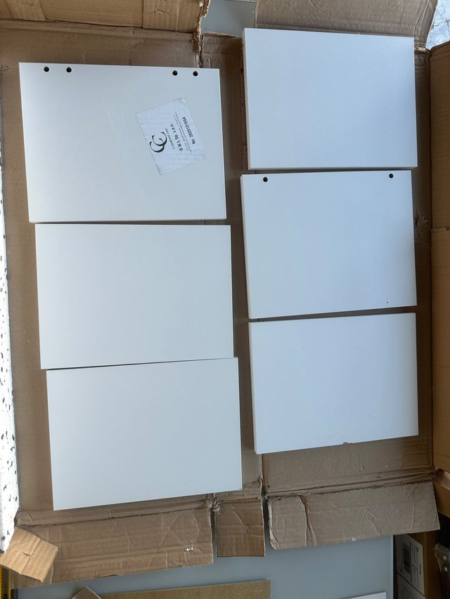 2 Estanterías Blanca 7 Baldas Madera 155cm