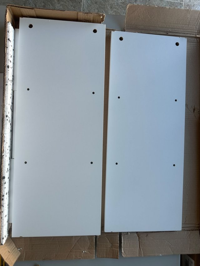 2 Estanterías Blanca 7 Baldas Madera 155cm