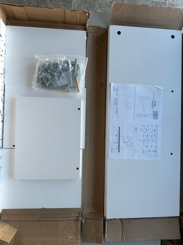 2 Estanterías Blanca 7 Baldas Madera 155cm