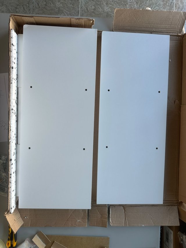 2 Estanterías Blanca 7 Baldas Madera 155cm