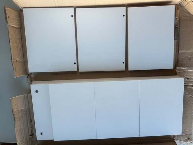 2 Estanterías Blanca 7 Baldas Madera 155cm