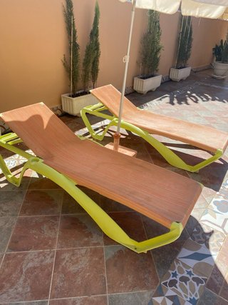 Tumbona piscina jardín