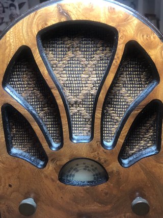 Réplica Radio Vintage Madera Marrón y Dorado