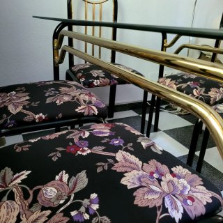 Mesa de comedor de cristal y 6 sillas