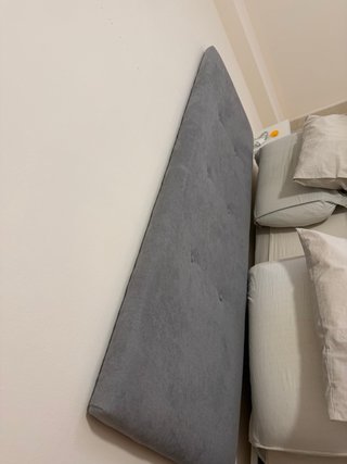 Cabecero de tela gris con botones (170x60)