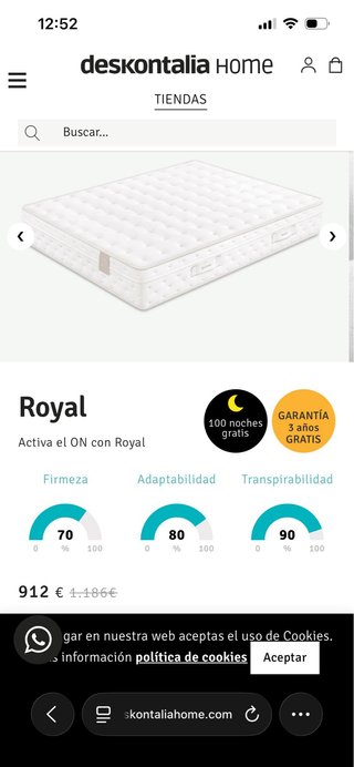 Colchón Royal 135 + Base Cama
