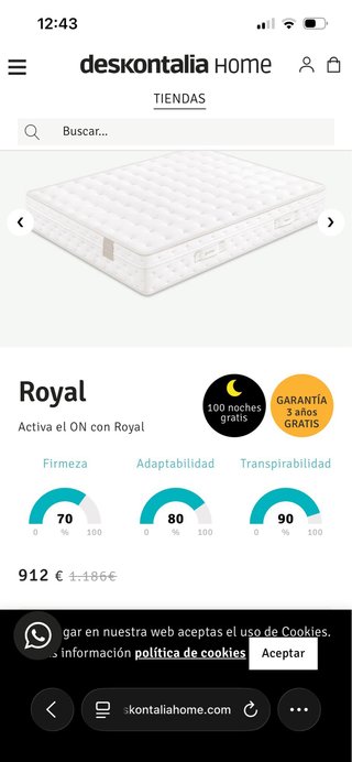 Colchón Royal 135 + Base Cama