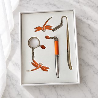 Set Dorex libélula bolígrafo marcapáginas llavero