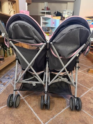 Carrito gemelar muñecos Silver Cross