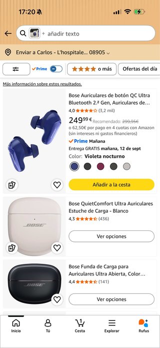 Auriculares Bose QC Ultra Bluetooth Azul
