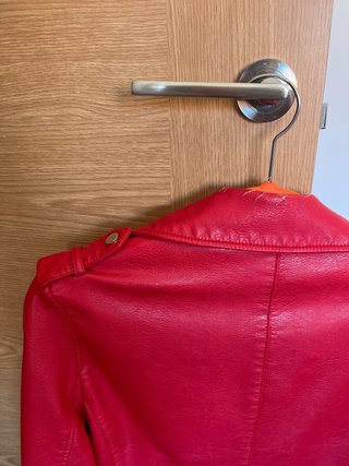 Chaqueta Biker Efecto Piel Roja
