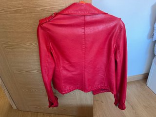 Chaqueta Biker Efecto Piel Roja
