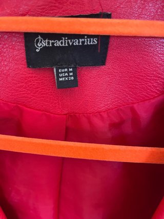 Chaqueta Biker Efecto Piel Roja