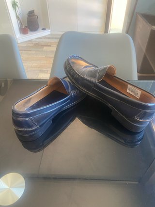 Mocasines de piel azul