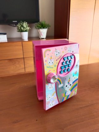 Caja fuerte infantil unicornio y gatos