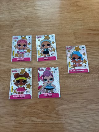 Lote 5 Cartas Panini LOL Surprise Cromadas
