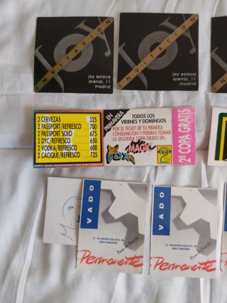 Lote 11 Pases/Invitaciones Discotecas Vintage