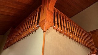 Barandilla madera maciza como nueva
