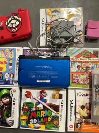 Nintendo 3DS XL Azul + Juegos y Accesorios