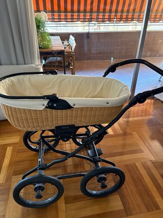 Carrito bebé capazo mimbre ANGEL CAB