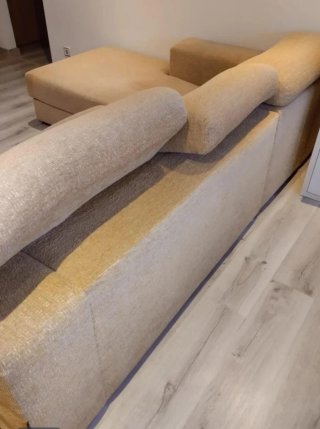 Sofá modular beige de tela