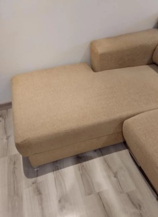 Sofá modular beige de tela