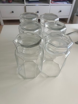 Set 6 Botes Cristal Octogonales