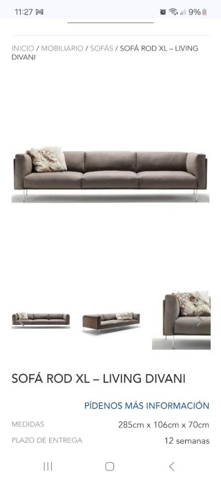 Sofá modular chaise longue y 2 sillones a juego