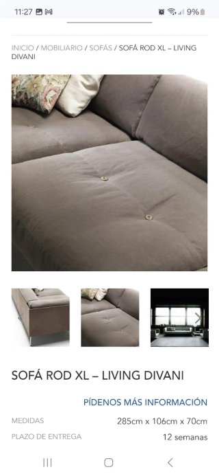 Sofá modular chaise longue y 2 sillones a juego