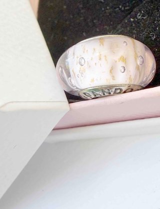 Pandora Charm Rosa Dorado Burbujas