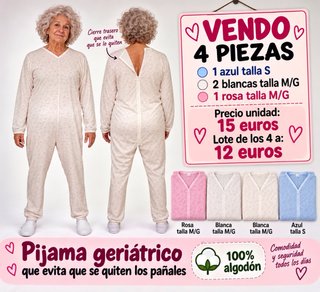 Pijama geriátrico con cierre trasero