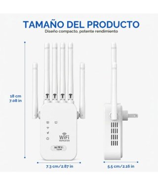 Amplificador WiFi 1200M con 5 Antenas