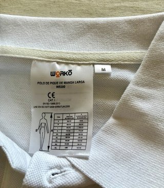 Camisa Polo Manga Larga Blanca