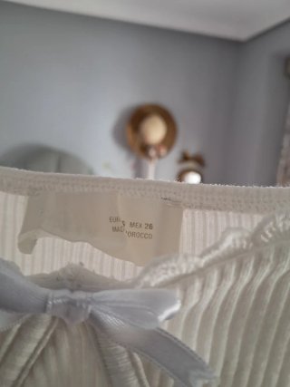 Top Zara Blanco Corsé Encaje