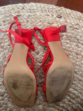 Sandalias tacón rojas 9cm