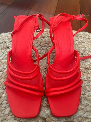 Sandalias tacón rojas 9cm