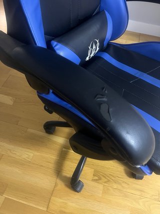 Silla Gamer Azul con Reposapiés