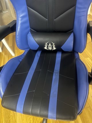 Silla Gamer Azul con Reposapiés