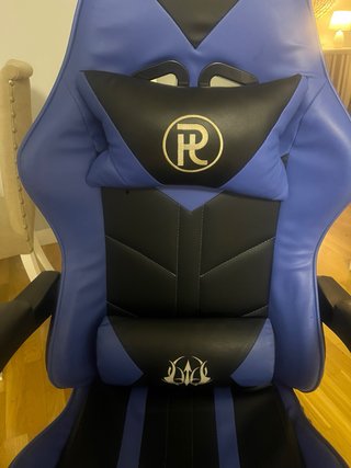 Silla Gamer Azul con Reposapiés