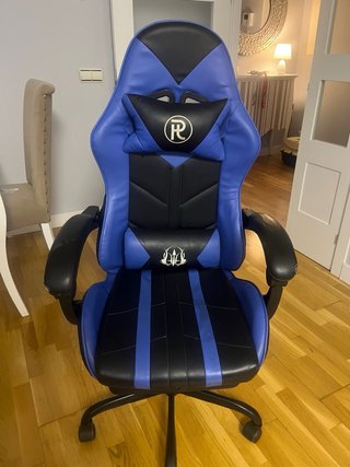Silla Gamer Azul con Reposapiés
