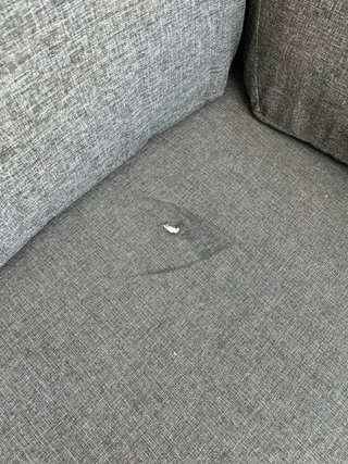 Conjunto sofá y mesa exterior gris
