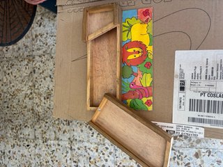 Estuche Plumier Madera Retro Dibujo Animales